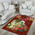 Hawaii Honu Mele Kalikimaka Area Rug Santa Tropical Flower Aloha Summer Red Version LT03 - Polynesian Pride