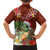 Hawaii Honu Mele Kalikimaka Family Matching Off Shoulder Long Sleeve Dress and Hawaiian Shirt Santa Tropical Flower Aloha Summer Red Version LT03 - Polynesian Pride