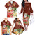 Hawaii Honu Mele Kalikimaka Family Matching Off Shoulder Long Sleeve Dress and Hawaiian Shirt Santa Tropical Flower Aloha Summer Red Version LT03 - Polynesian Pride