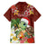 Hawaii Honu Mele Kalikimaka Family Matching Off Shoulder Long Sleeve Dress and Hawaiian Shirt Santa Tropical Flower Aloha Summer Red Version LT03 - Polynesian Pride