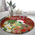 Hawaii Honu Mele Kalikimaka Round Carpet Santa Tropical Flower Aloha Summer Red Version LT03 - Polynesian Pride