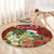 Hawaii Honu Mele Kalikimaka Round Carpet Santa Tropical Flower Aloha Summer Red Version LT03 - Polynesian Pride