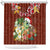 Hawaii Honu Mele Kalikimaka Shower Curtain Santa Tropical Flower Aloha Summer Red Version LT03 Red - Polynesian Pride