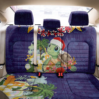 Hawaii Honu Mele Kalikimaka Back Car Seat Cover Santa Tropical Flower Aloha Summer Blue Version LT03 - Polynesian Pride