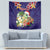 Hawaii Honu Mele Kalikimaka Tapestry Santa Tropical Flower Aloha Summer Blue Version LT03 - Polynesian Pride