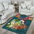 Hawaii Honu Mele Kalikimaka Area Rug Santa Tropical Flower Aloha Summer Turquoise Version LT03 - Polynesian Pride