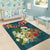 Hawaii Honu Mele Kalikimaka Area Rug Santa Tropical Flower Aloha Summer Turquoise Version LT03 - Polynesian Pride