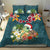 Hawaii Honu Mele Kalikimaka Bedding Set Santa Tropical Flower Aloha Summer Turquoise Version LT03 - Polynesian Pride