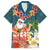 Hawaii Honu Mele Kalikimaka Family Matching Long Sleeve Bodycon Dress and Hawaiian Shirt Santa Tropical Flower Aloha Summer Turquoise Version LT03 Dad's Shirt - Short Sleeve Turquoise - Polynesian Pride