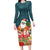 Hawaii Honu Mele Kalikimaka Family Matching Long Sleeve Bodycon Dress and Hawaiian Shirt Santa Tropical Flower Aloha Summer Turquoise Version LT03 Mom's Dress Turquoise - Polynesian Pride