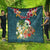 Hawaii Honu Mele Kalikimaka Quilt Santa Tropical Flower Aloha Summer Turquoise Version LT03 - Polynesian Pride