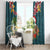 Hawaii Honu Mele Kalikimaka Window Curtain Santa Tropical Flower Aloha Summer Turquoise Version LT03 - Polynesian Pride