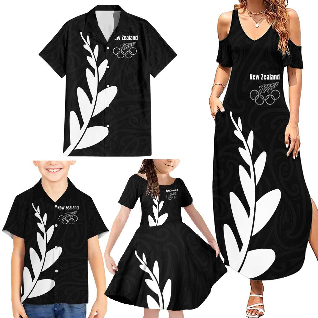 Personalised New Zealand Canoeing Special Jersey Family Matching Summer Maxi Dress and Hawaiian Shirt