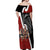 New Zealand Te Matatini Off Shoulder Maxi Dress Kapa Haka and Silver Fern - Maori Art Pattern