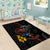 New Zealand Tui Birds Love Couple Area Rug The Heart of Silver Fern Leaves and Maori Tattoo Pattern