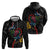 New Zealand Tui Birds Love Couple Hoodie The Heart of Silver Fern Leaves and Maori Tattoo Pattern