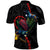 New Zealand Tui Birds Love Couple Polo Shirt The Heart of Silver Fern Leaves and Maori Tattoo Pattern