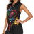 New Zealand Tui Birds Love Couple Women Sleeveless Polo Shirt The Heart of Silver Fern Leaves and Maori Tattoo Pattern