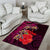 Pasifika Festival Area Rug Plumeria Turtles with Hibiscus - Polynesian Art Tattoo Pink Color