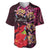 Pasifika Festival Baseball Jersey Plumeria Turtles with Hibiscus - Polynesian Art Tattoo Pink Color