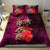 Pasifika Festival Bedding Set Plumeria Turtles with Hibiscus - Polynesian Art Tattoo Pink Color