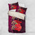 Pasifika Festival Bedding Set Plumeria Turtles with Hibiscus - Polynesian Art Tattoo Pink Color