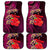 Pasifika Festival Car Mats Plumeria Turtles with Hibiscus - Polynesian Art Tattoo Pink Color