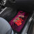 Pasifika Festival Car Mats Plumeria Turtles with Hibiscus - Polynesian Art Tattoo Pink Color