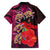 Pasifika Festival Hawaiian Shirt Plumeria Turtles with Hibiscus - Polynesian Art Tattoo Pink Color