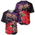 Pasifika Festival Baseball Jersey Plumeria Turtles with Hibiscus - Polynesian Art Tattoo Purple Color