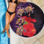 Pasifika Festival Beach Blanket Plumeria Turtles with Hibiscus - Polynesian Art Tattoo Purple Color