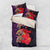 Pasifika Festival Bedding Set Plumeria Turtles with Hibiscus - Polynesian Art Tattoo Purple Color