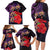 Pasifika Festival Family Matching Long Sleeve Bodycon Dress and Hawaiian Shirt Plumeria Turtles with Hibiscus - Polynesian Art Tattoo Purple Color