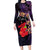 Pasifika Festival Family Matching Long Sleeve Bodycon Dress and Hawaiian Shirt Plumeria Turtles with Hibiscus - Polynesian Art Tattoo Purple Color