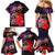 Pasifika Festival Family Matching Mermaid Dress and Hawaiian Shirt Plumeria Turtles with Hibiscus - Polynesian Art Tattoo Purple Color