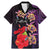 Pasifika Festival Family Matching Mermaid Dress and Hawaiian Shirt Plumeria Turtles with Hibiscus - Polynesian Art Tattoo Purple Color