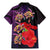 Pasifika Festival Family Matching Mermaid Dress and Hawaiian Shirt Plumeria Turtles with Hibiscus - Polynesian Art Tattoo Purple Color