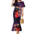 Pasifika Festival Family Matching Mermaid Dress and Hawaiian Shirt Plumeria Turtles with Hibiscus - Polynesian Art Tattoo Purple Color