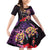 Pasifika Festival Family Matching Off Shoulder Short Dress and Hawaiian Shirt Plumeria Turtles with Hibiscus - Polynesian Art Tattoo Purple Color