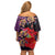 Pasifika Festival Family Matching Off Shoulder Short Dress and Hawaiian Shirt Plumeria Turtles with Hibiscus - Polynesian Art Tattoo Purple Color