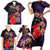 Pasifika Festival Family Matching Short Sleeve Bodycon Dress and Hawaiian Shirt Plumeria Turtles with Hibiscus - Polynesian Art Tattoo Purple Color