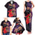 Pasifika Festival Family Matching Tank Maxi Dress and Hawaiian Shirt Plumeria Turtles with Hibiscus - Polynesian Art Tattoo Purple Color