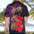 Pasifika Festival Hawaiian Shirt Plumeria Turtles with Hibiscus - Polynesian Art Tattoo Purple Color