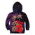 Pasifika Festival Kid Hoodie Plumeria Turtles with Hibiscus - Polynesian Art Tattoo Purple Color