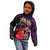 Pasifika Festival Kid Hoodie Plumeria Turtles with Hibiscus - Polynesian Art Tattoo Purple Color