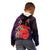 Pasifika Festival Kid Hoodie Plumeria Turtles with Hibiscus - Polynesian Art Tattoo Purple Color