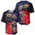 Pasifika Festival Baseball Jersey Plumeria Turtles with Hibiscus - Polynesian Art Tattoo Dark Navy Color