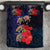 Pasifika Festival Bedding Set Plumeria Turtles with Hibiscus - Polynesian Art Tattoo Dark Navy Color