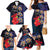 Pasifika Festival Family Matching Mermaid Dress and Hawaiian Shirt Plumeria Turtles with Hibiscus - Polynesian Art Tattoo Dark Navy Color