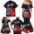 Pasifika Festival Family Matching Mermaid Dress and Hawaiian Shirt Plumeria Turtles with Hibiscus - Polynesian Art Tattoo Dark Navy Color